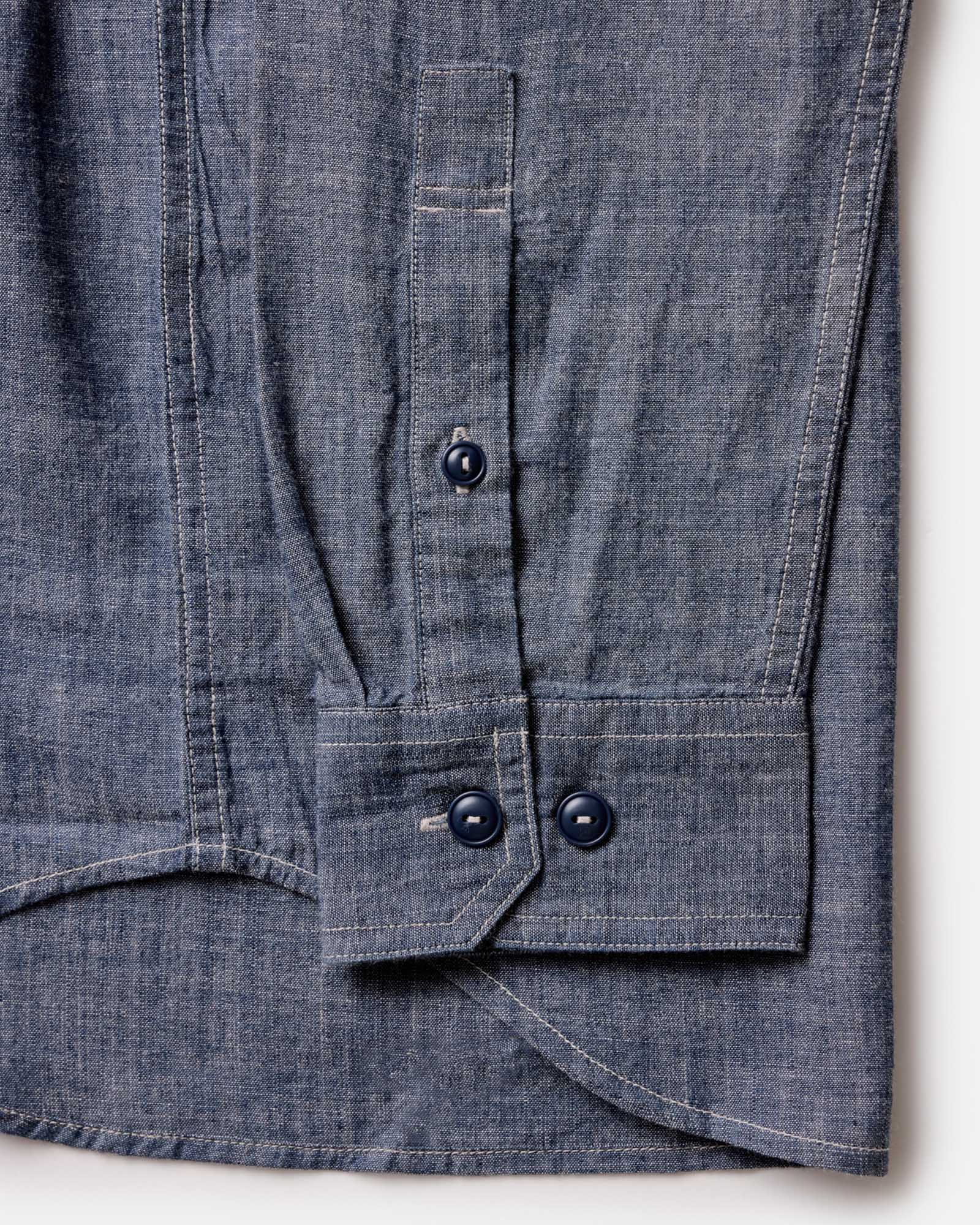 The Foundry Shirt in Rinsed Indigo Chambray: Alternate Image 8, Wovens by Taylor Stitch