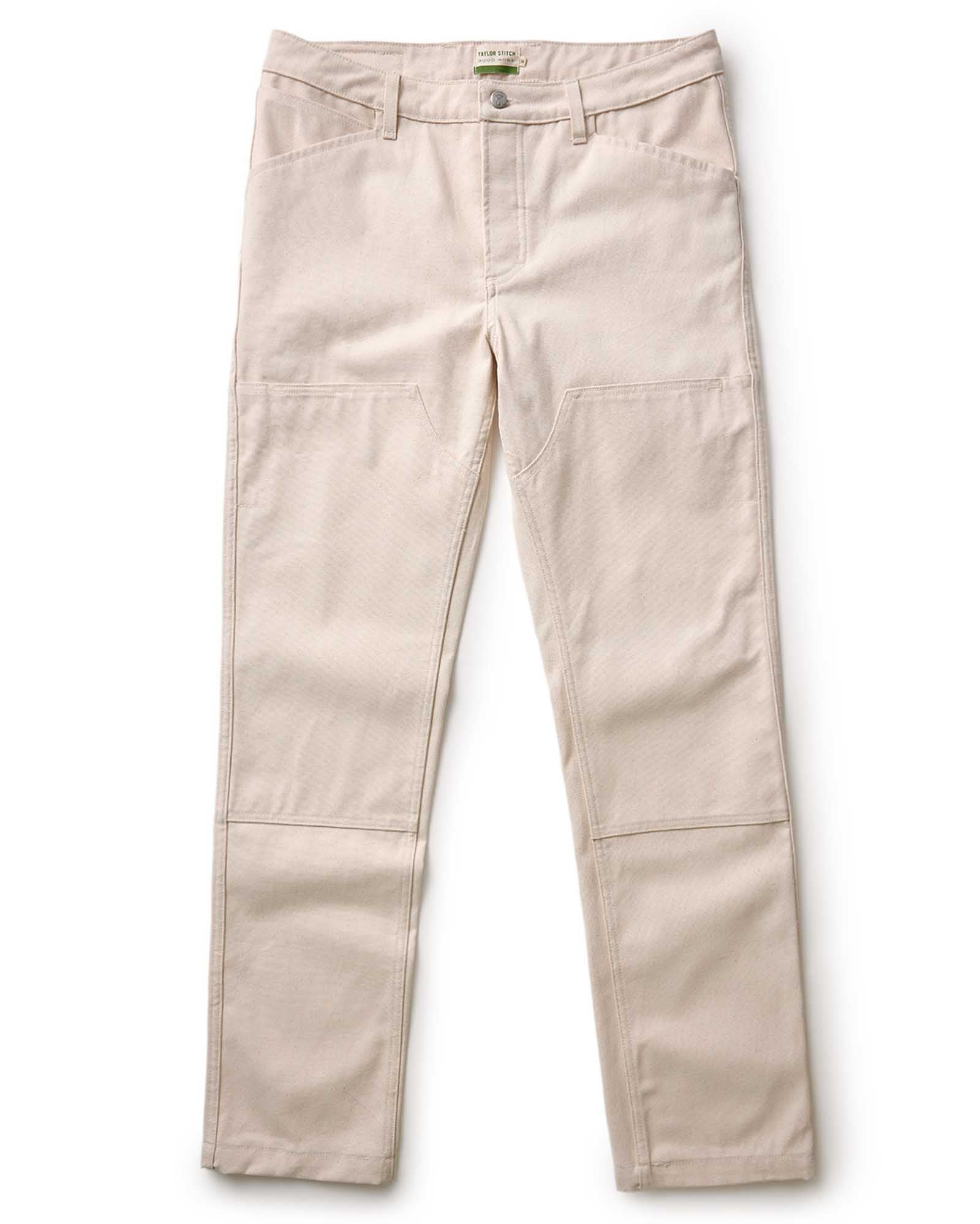 flatlay of The Good Acre Chore Pant in Natural Canvas, Bottoms by Taylor Stitch
