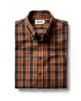 folded flatlay of The Jack in Autumn Pine Plaid Flannel, Wovens by Taylor Stitch
