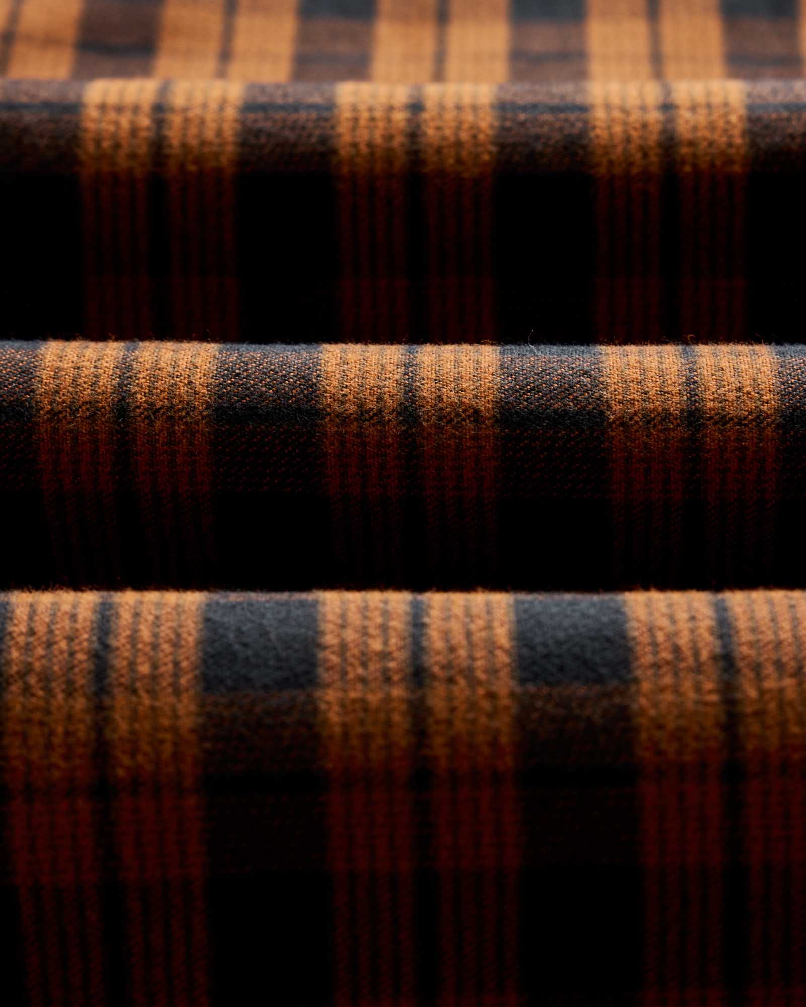 material shot of the fabric on The Jack in Autumn Pine Plaid Flannel, Wovens by Taylor Stitch