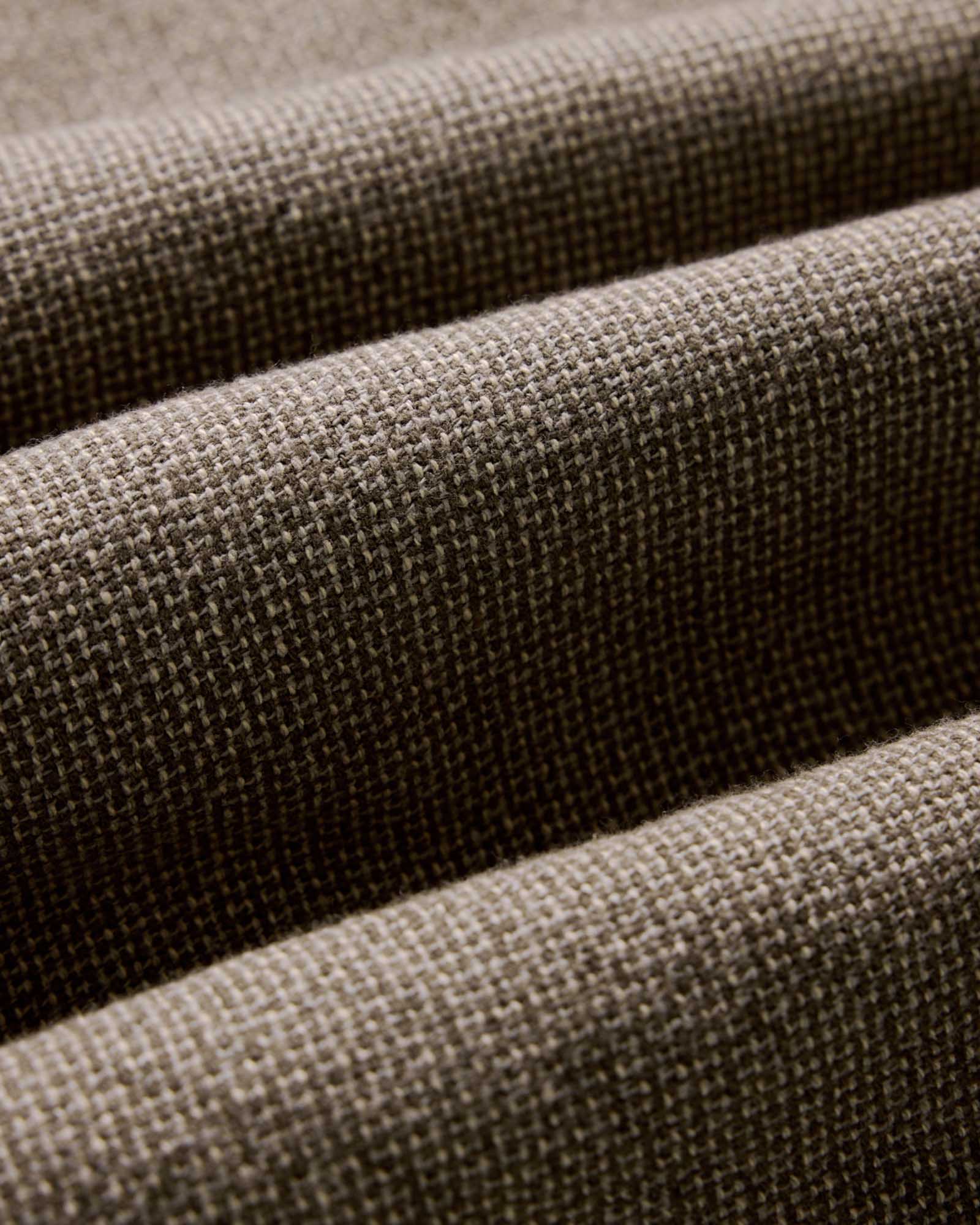 material shot of the fabric on The Ledge Shirt in Army Linen Tweed, Wovens by Taylor Stitch