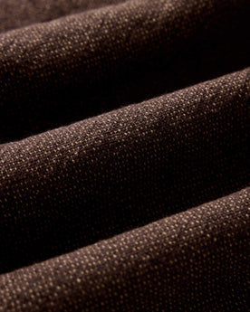 material shot of the fabric on The Ledge Shirt in Black Coffee Linen Tweed, Wovens by Taylor Stitch