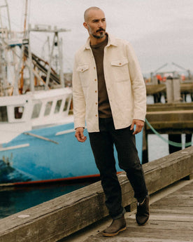 The Maritime Shirt Jacket in Vintage White Moleskin Twill: Alternate Image 1, Outerwear by Taylor Stitch