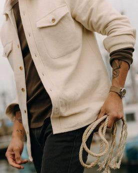 The Maritime Shirt Jacket in Vintage White Moleskin Twill: Alternate Image 2, Outerwear by Taylor Stitch