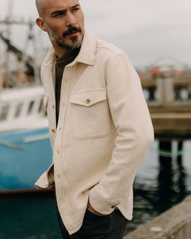 The Maritime Shirt Jacket in Vintage White Moleskin Twill: Alternate Image 3, Outerwear by Taylor Stitch