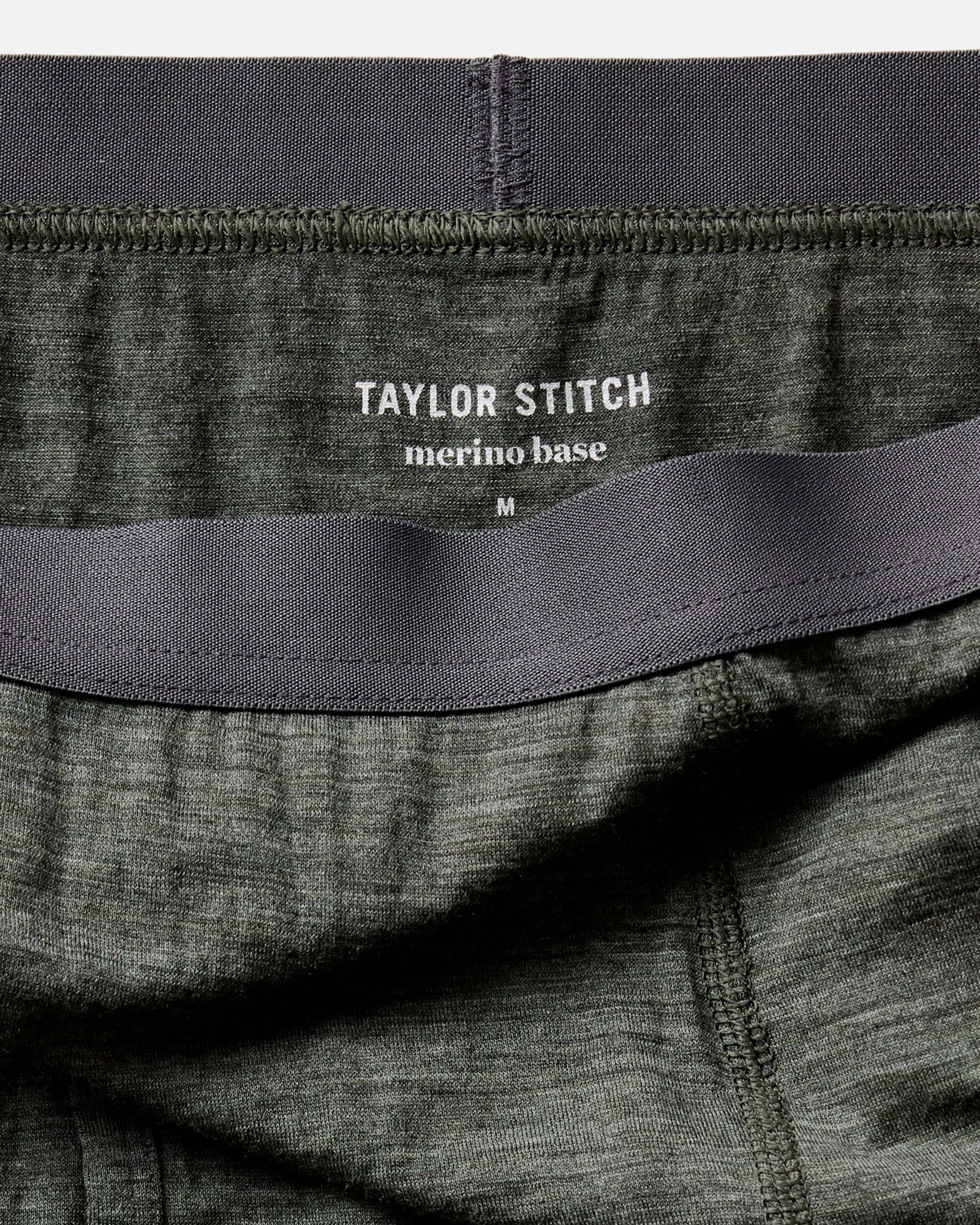 material shot of the waistband on The Merino Boxer in Heather Army, Accessories by Taylor Stitch