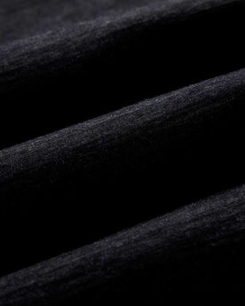 material shot of the fabric on The Merino Long Sleeve Tee in Heather Black, Knits by Taylor Stitch