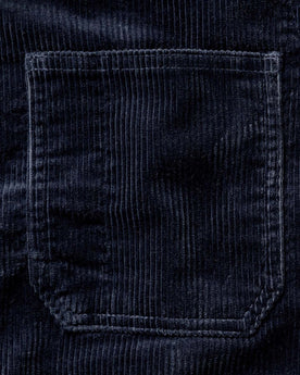 material shot of the pocket on The Ojai Jacket in Dark Navy Corduroy, Outerwear by Taylor Stitch