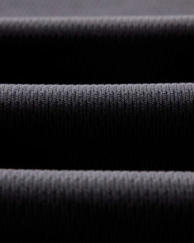material shot of the waffle texture of The Organic Cotton Short Sleeve Crew in Faded Black Waffle, Knits by Taylor Stitch