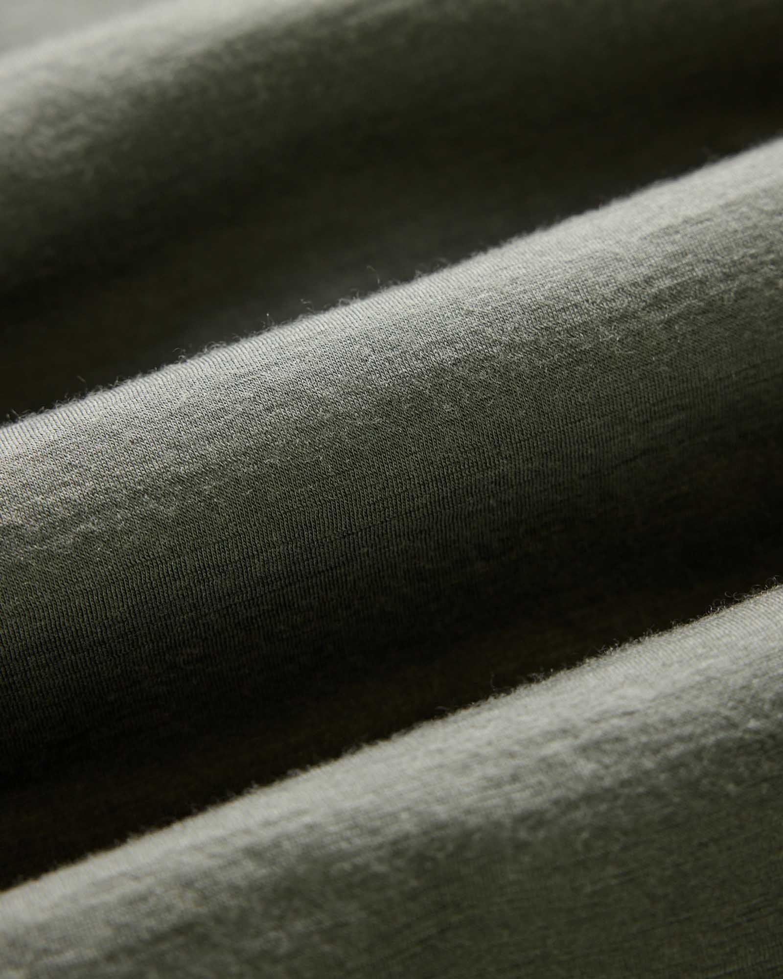 material shot of the fabric on The Ridgeline Merino Half Zip in Field Olive, Knits by Taylor Stitch