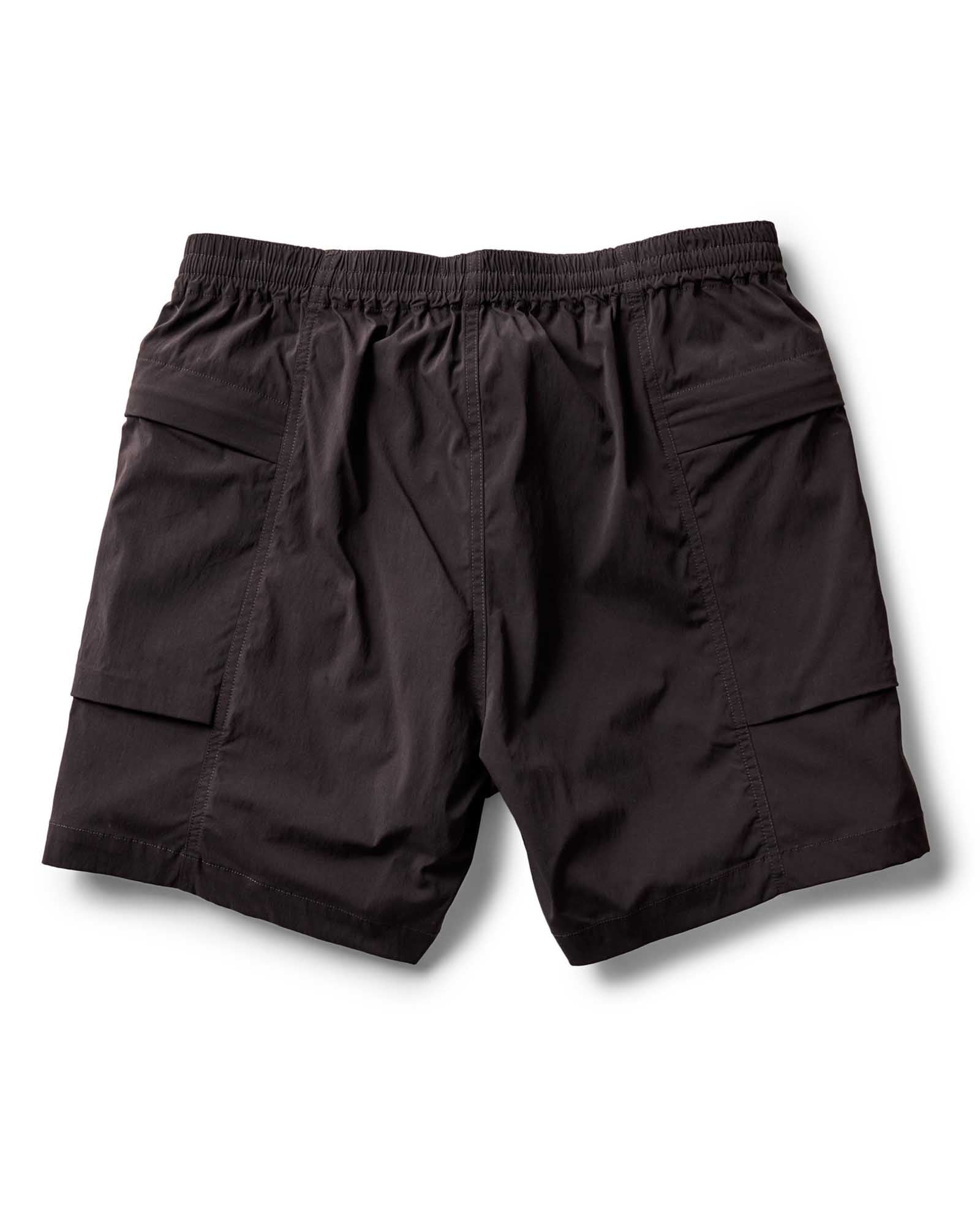 flatlay of the back of The Ridgeline Short in Coal, Bottoms by Taylor Stitch