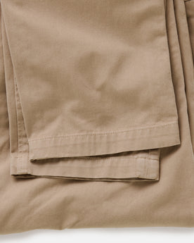 material shot of the leg cuff on The Slim Foundation Pant in Organic Khaki, Bottoms by Taylor Stitch