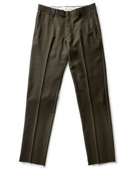flatlay of The Stevens Trouser in Black Olive Wool Flannel, Bottoms by Taylor Stitch