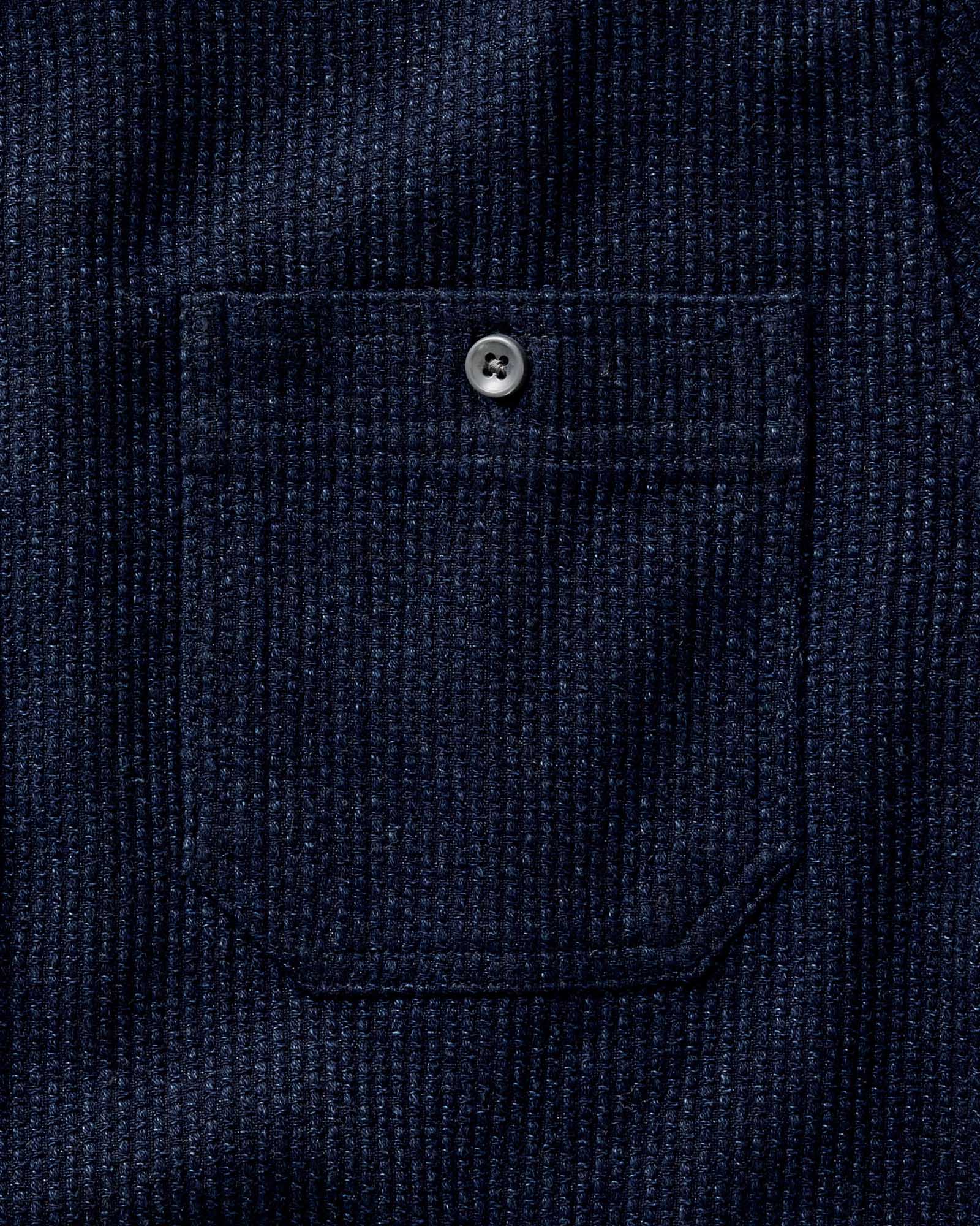 flatlay of The Utility Shirt in Rinsed Indigo Sashiko, Wovens by Taylor Stitch