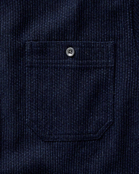 flatlay of The Utility Shirt in Rinsed Indigo Sashiko, Wovens by Taylor Stitch