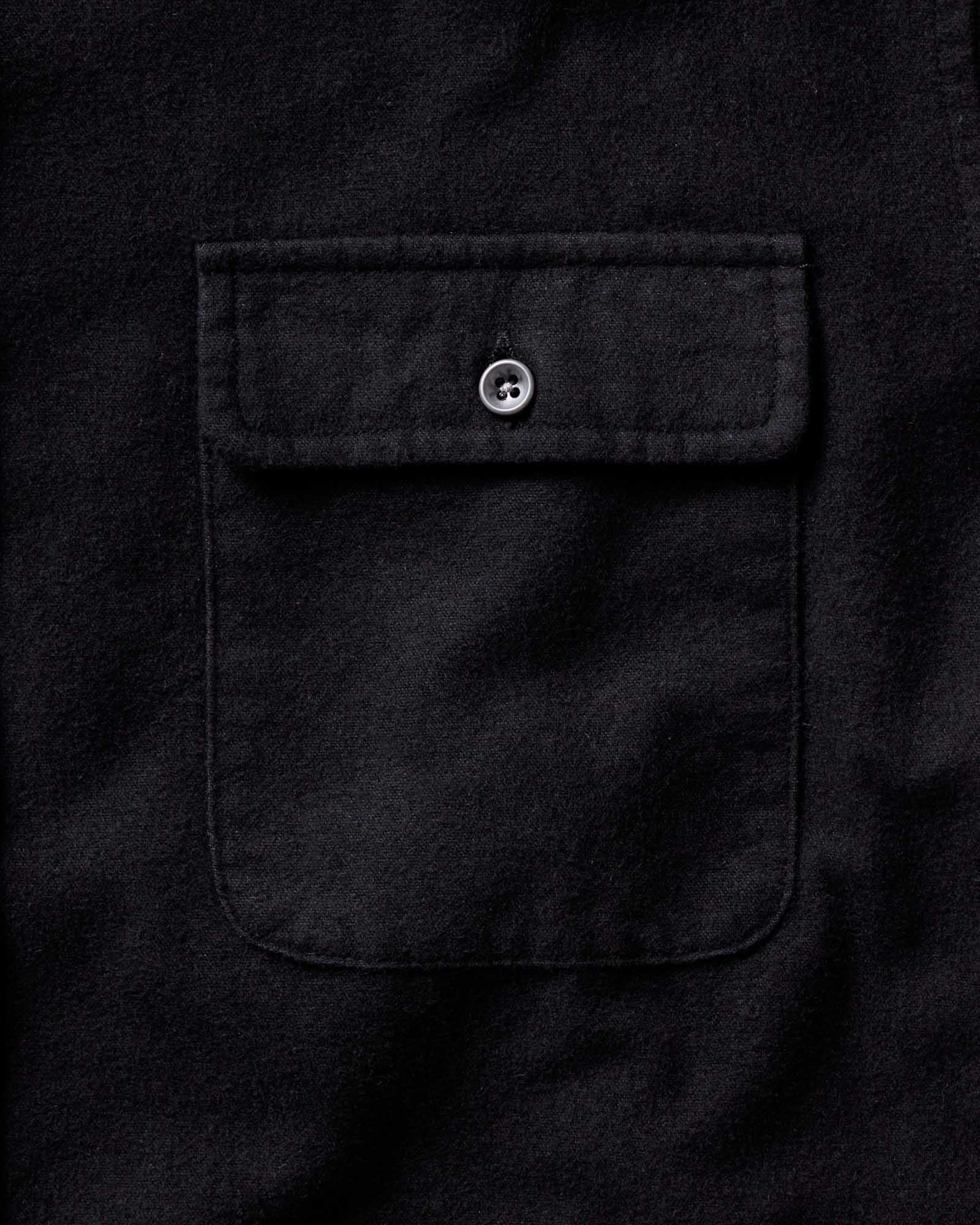 material shot of the pocket on The Yosemite Shirt in Coal, Wovens by Taylor Stitch