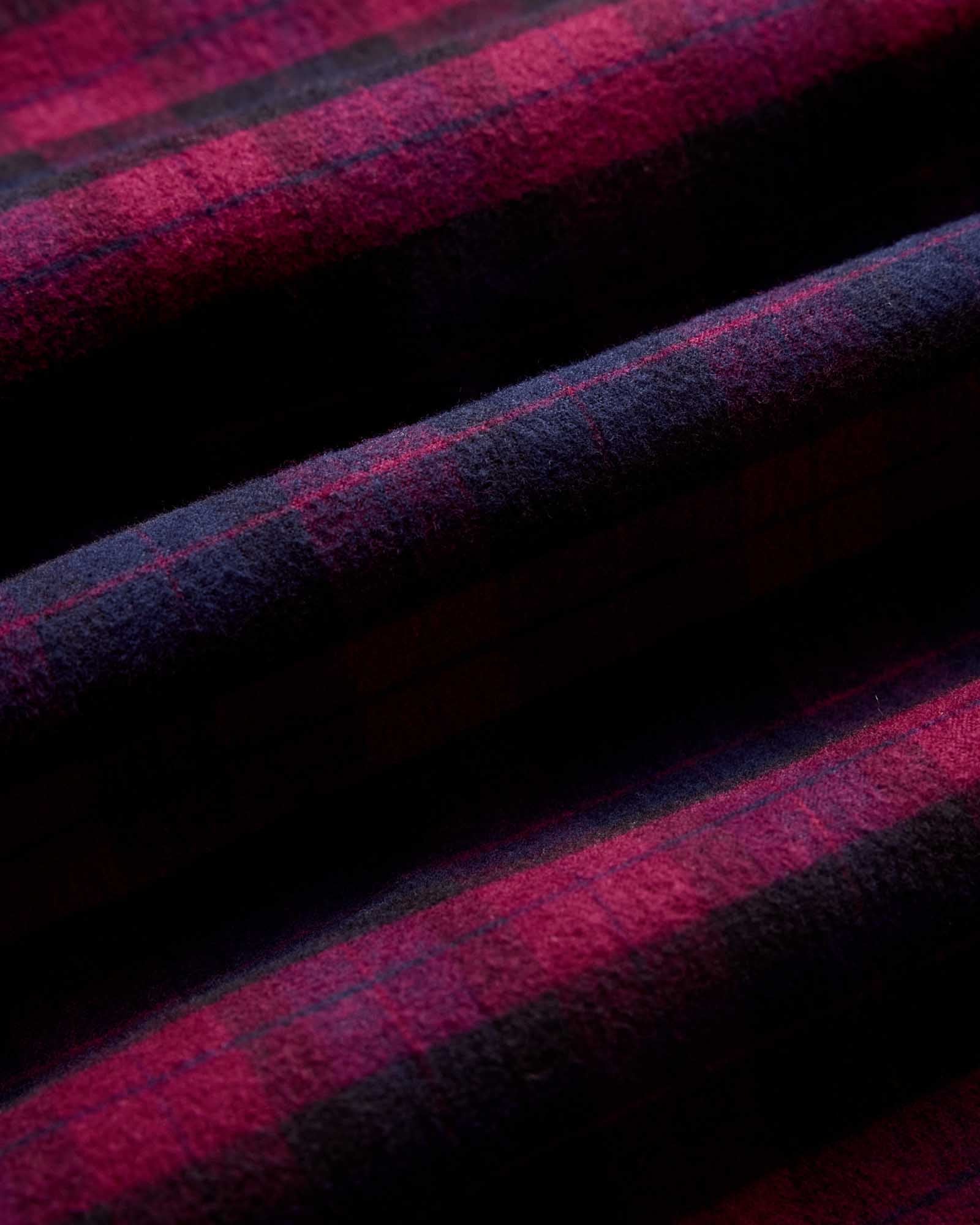 material shot of the fabric on The Yosemite Shirt in Port Plaid, Wovens by Taylor Stitch