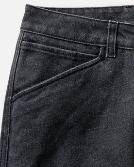 material shot of the button fly on The Camp Pant in Coal Chipped Canvas, Bottoms by Taylor Stitch