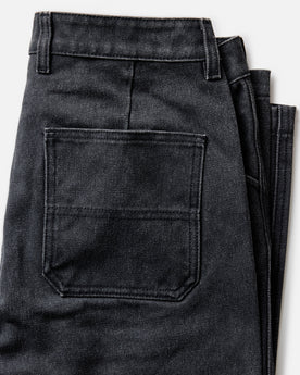 folded flatlay of the back of The Camp Pant in Coal Chipped Canvas, Bottoms by Taylor Stitch
