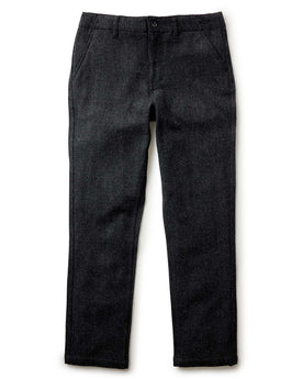flatlay of The Carnegie Pant in Heather Charcoal Wool, Bottoms by Taylor Stitch