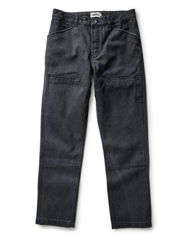fit model showing off the back pocket on The Chore Pant in Coal Chipped Canvas, Bottoms by Taylor Stitch