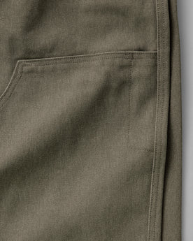 material shot of the double knee detail of The Chore Pant in Stone Chipped Canvas, Bottoms by Taylor Stitch