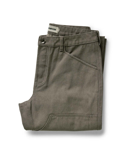 folded flatlay of The Chore Pant in Stone Chipped Canvas