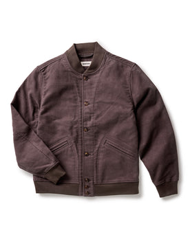flatlay of The Clark Bomber in Soil Moleskin, Outerwear by Taylor Stitch