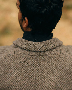 material shot of the back collar on The Crawford Sweater in Coffee Twist, Knits by Taylor Stitch