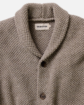 material shot of the collar on The Crawford Sweater in Coffee Twist, Knits by Taylor Stitch