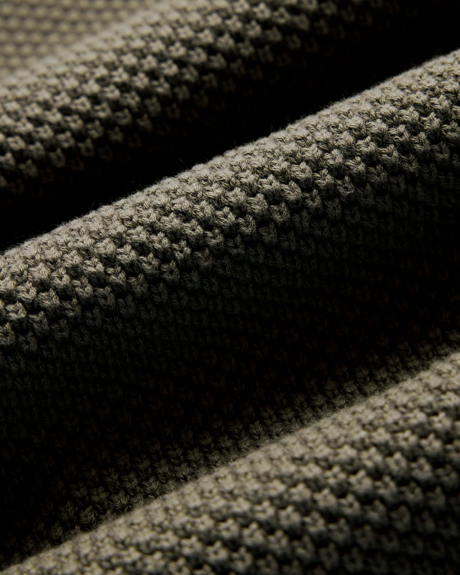 material shot of the fabric on The Crawford Sweater in Fatigue Olive, Knits by Taylor Stitch
