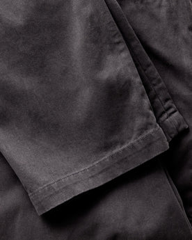 material shot of the leg cuff on The Democratic Foundation Pant in Organic Faded Black, Bottoms by Taylor Stitch