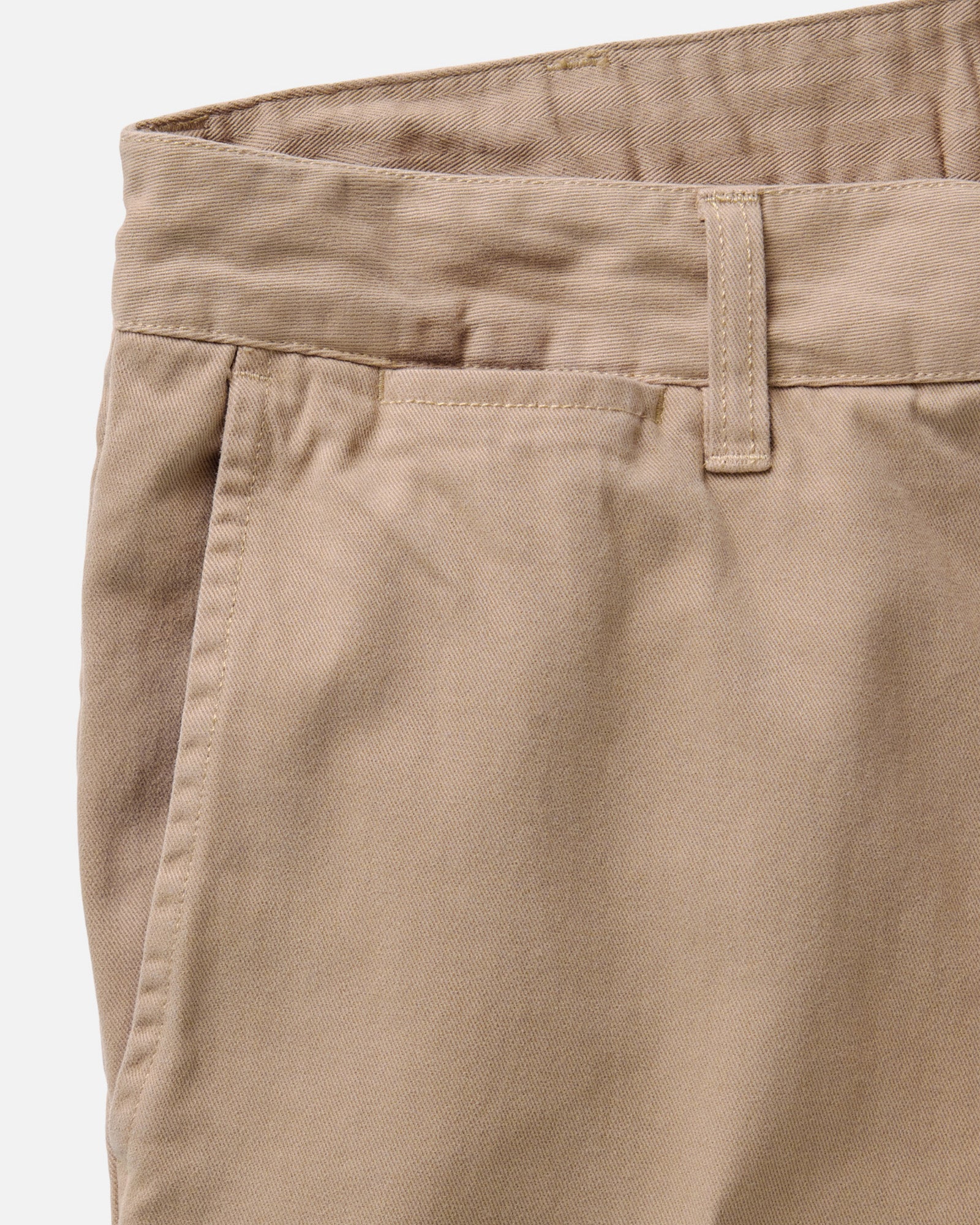 material shot of the belt loop on The Democratic Foundation Pant in Organic Khaki, Bottoms by Taylor Stitch
