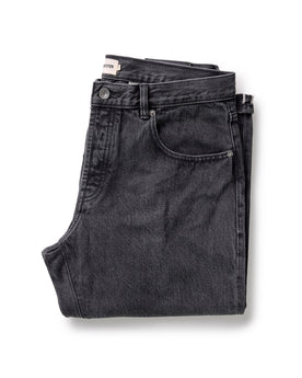folded flatlay of The Democratic Jean in Washed Black Organic Slub Selvedge, Bottoms by Taylor Stitch