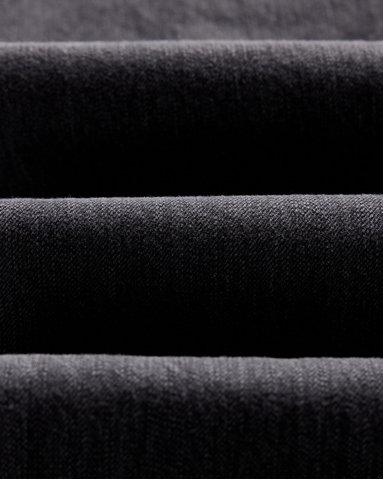 material shot of the fabric on The Democratic Jean in Washed Black Organic Slub Selvedge, Bottoms by Taylor Stitch