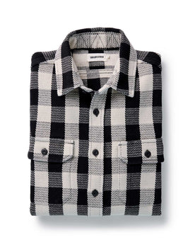 folded flatlay of The Division Shirt in Black Indigo Check, Wovens by Taylor Stitch