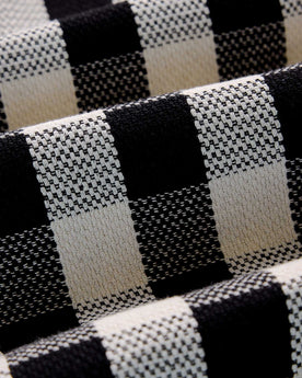 material shot of the fabric on The Division Shirt in Black Indigo Check, Wovens by Taylor Stitch