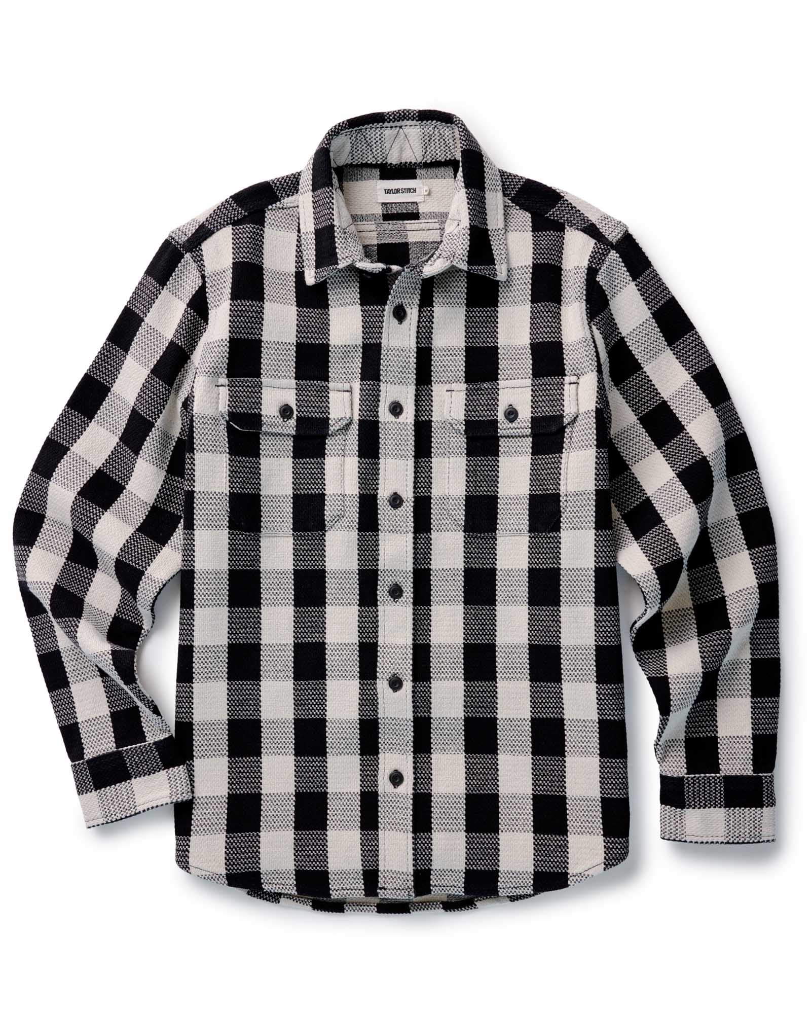 flatlay of The Division Shirt in Black Indigo Check, Wovens by Taylor Stitch