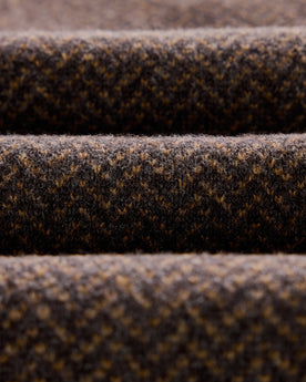 material shot of the fabric on The Eddy Crew in Coffee Herringbone, Knits by Taylor Stitch