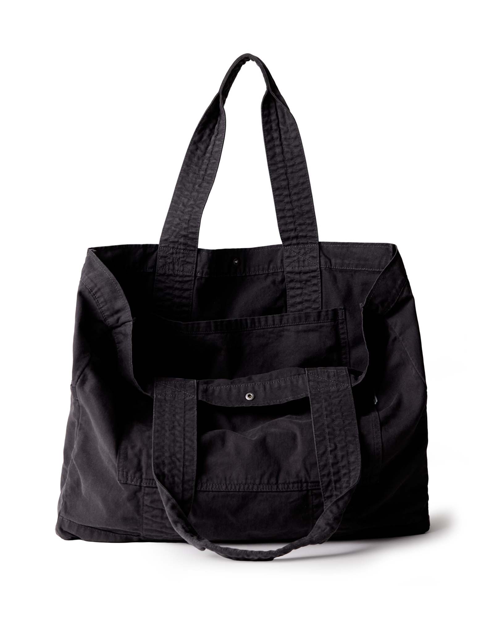 image of the inside of The Foundation Tote in Organic Faded Black, Accessories by Taylor Stitch
