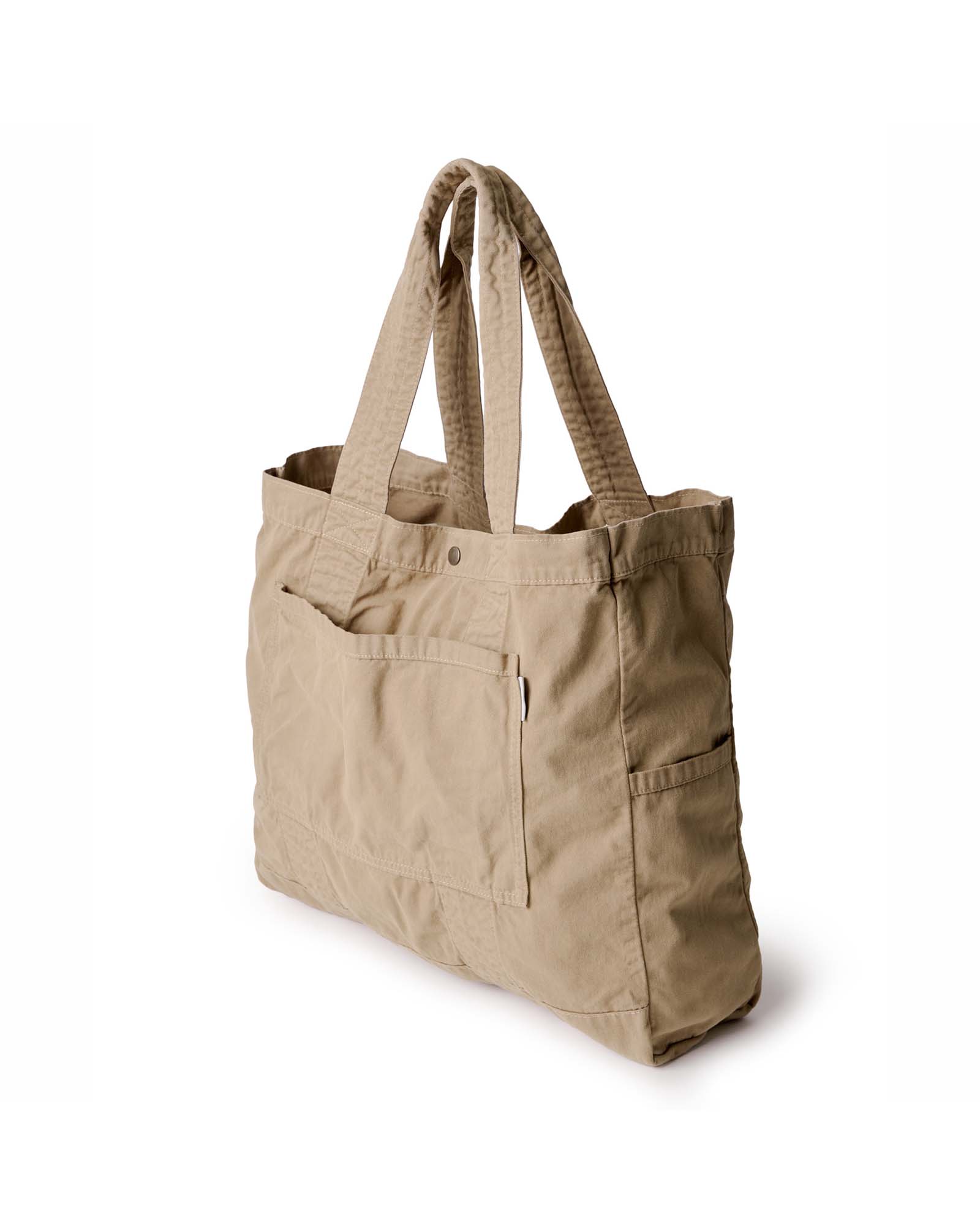 diagonal image of The Foundation Tote in Organic Khaki, Accessories by Taylor Stitch