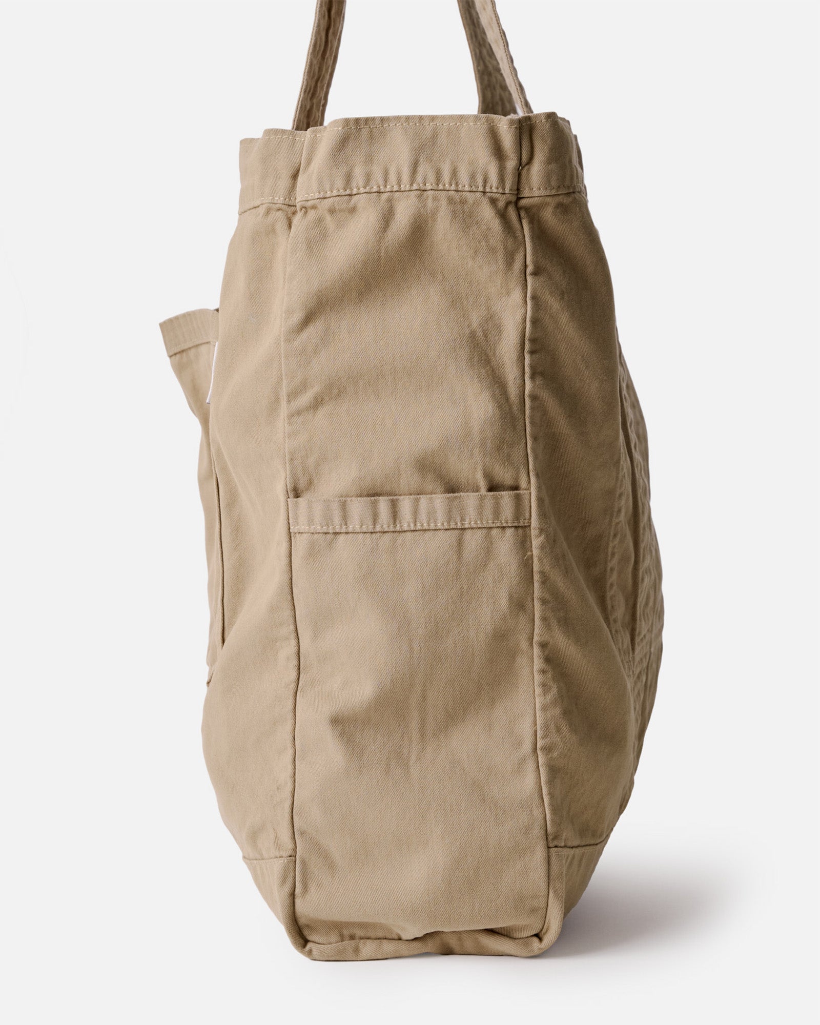 side image of The Foundation Tote in Organic Khaki, Accessories by Taylor Stitch
