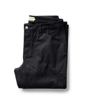 folded flatlay of The Good Acre Chore Pant in Black Canvas, Bottoms by Taylor Stitch