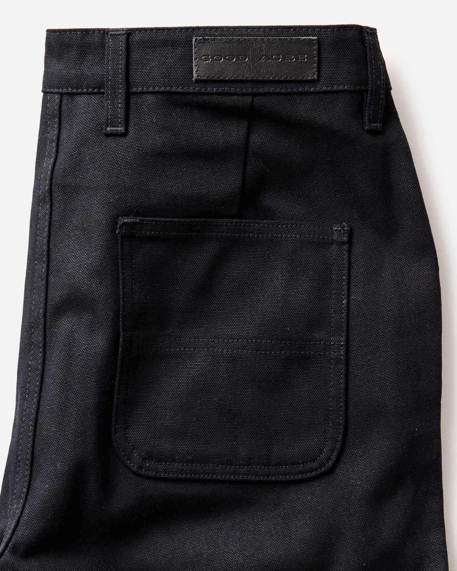 material shot of the pocket on The Good Acre Chore Pant in Black Canvas, Bottoms by Taylor Stitch