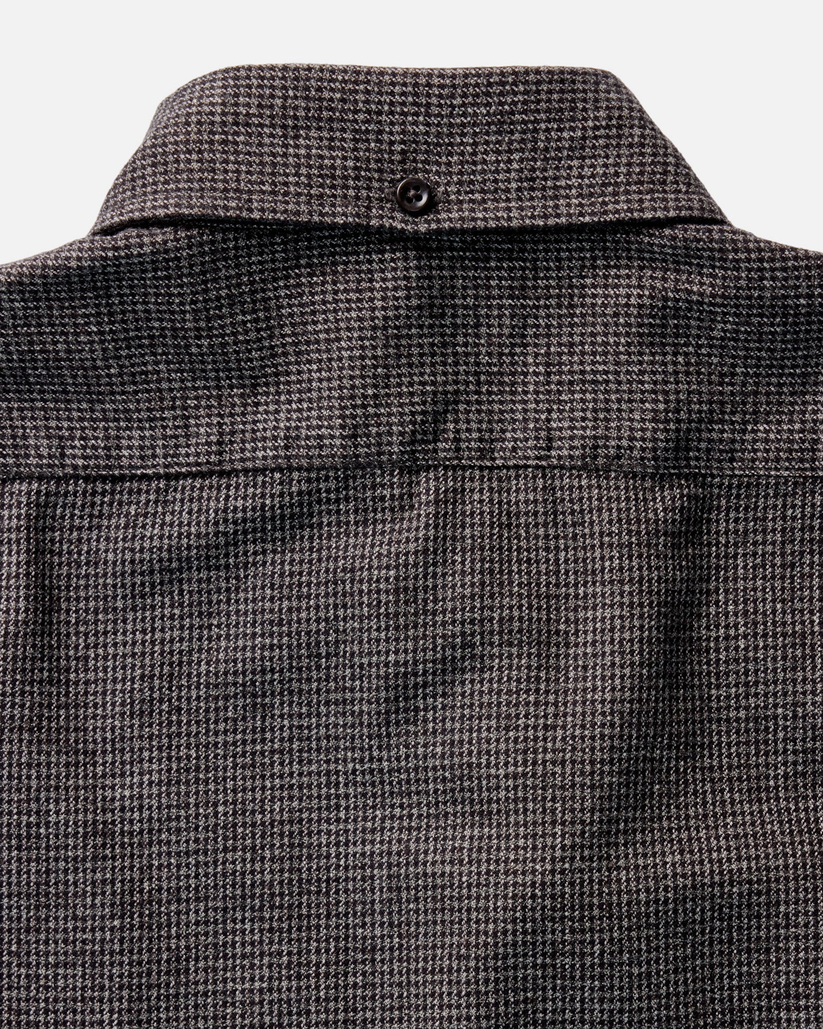 material shot of the collar on The Jack in Dark Forest Houndstooth, Wovens by Taylor Stitch