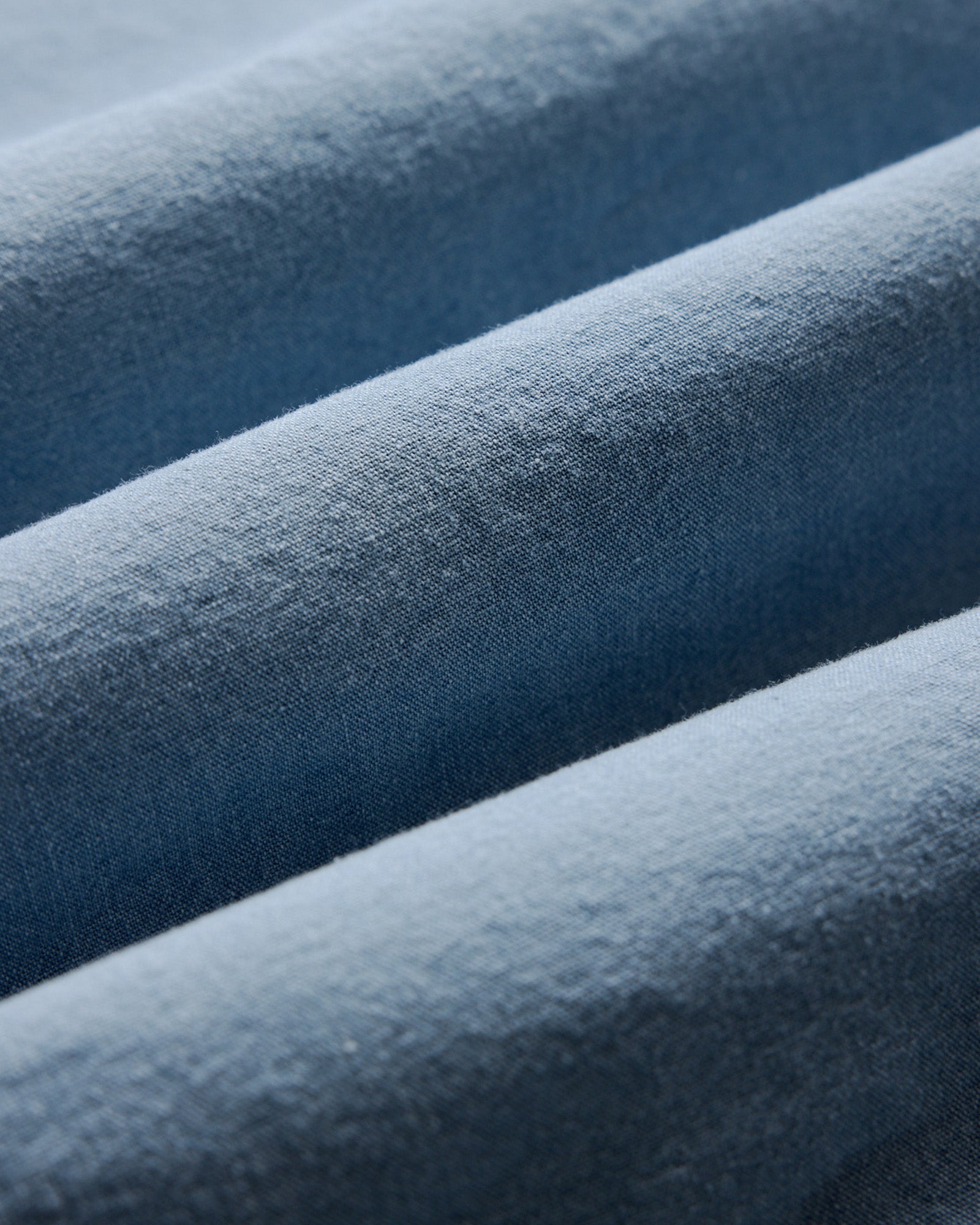 material shot of the fabric on The Jack in Washed Indigo Oxford, Wovens by Taylor Stitch