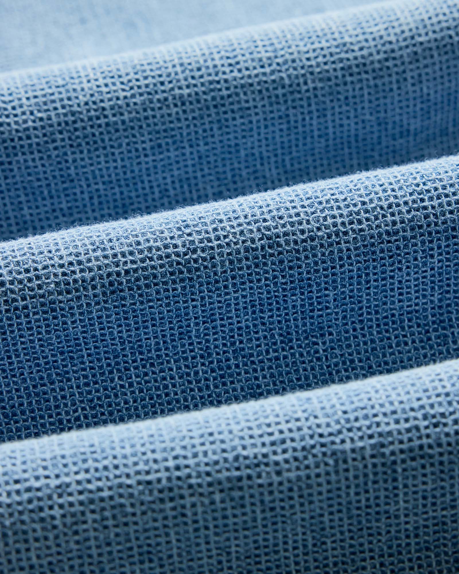 material shot of the fabric on The Jack in Washed Indigo Waffle, Wovens by Taylor Stitch