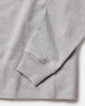 material shot of the cuff on The Rugby Shirt in Heather Grey, Knits by Taylor Stitch
