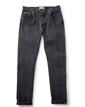 flatlay of The Slim Jean in Washed Black Organic Slub Selvedge, Bottoms by Taylor Stitch