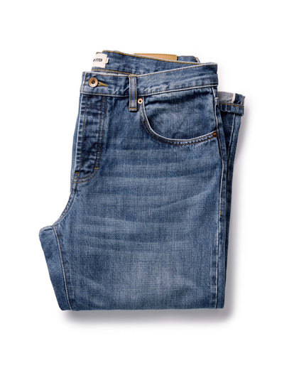 The Straight Jean in Mid Wash Organic Selvedge